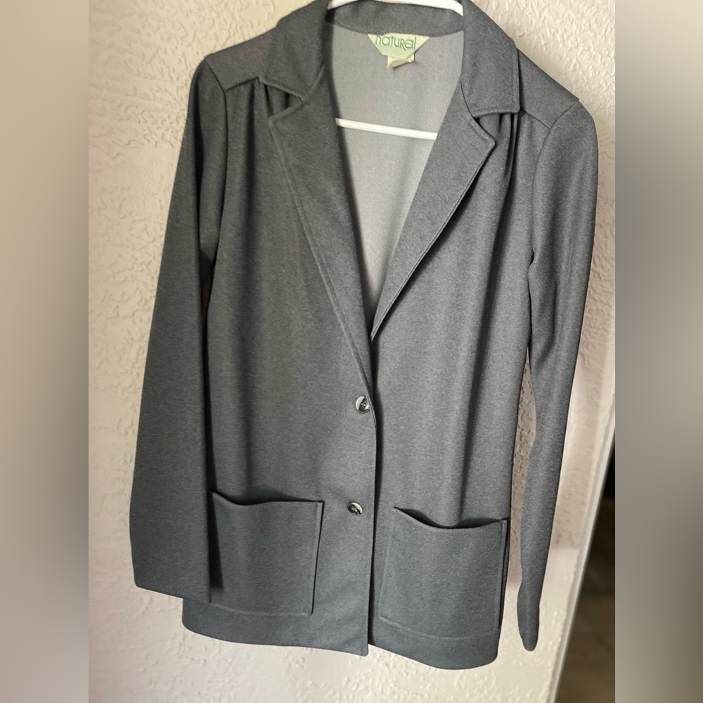 Vintage 70s Natural Miss blazer gray button front size 8